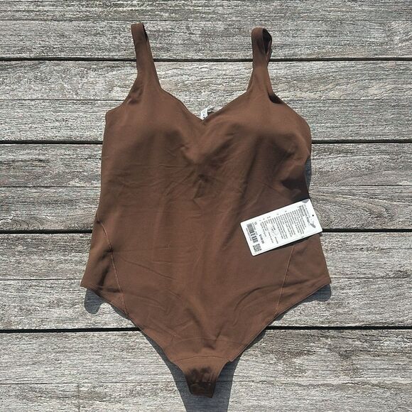 Lululemon Align Bodysuit Java Brown thong cut size 12 NWT - Picture 1 of 8